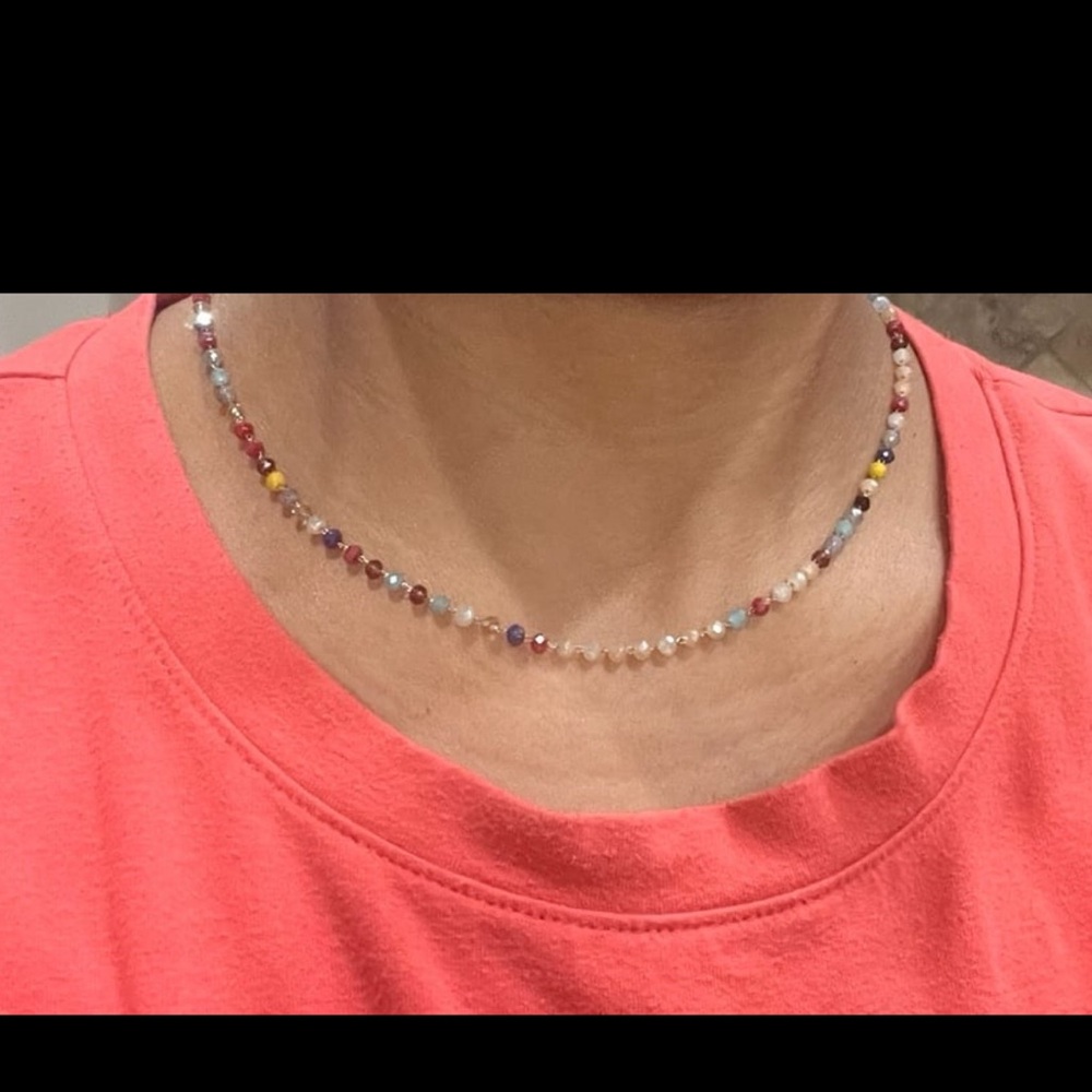 Gorgeous Multicolor Natural Gemstone Necklace - image 5